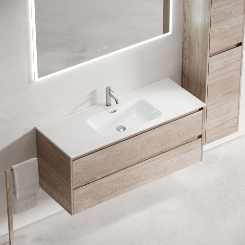 Тумба под раковину Sancos Libra LB120-1EG 119х45х50 подвесная цвет дуб галифакс натуральный - фото 5